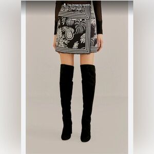 Farm Rio Black Paisley Bloom Mini Skirt NWT  28